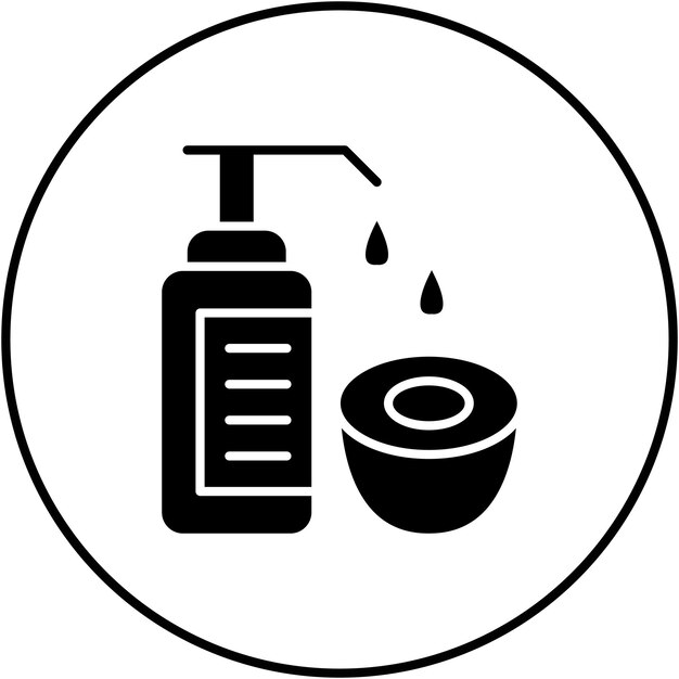 Imagen vectorial del icono del aceite de coco Se puede usar para Spa