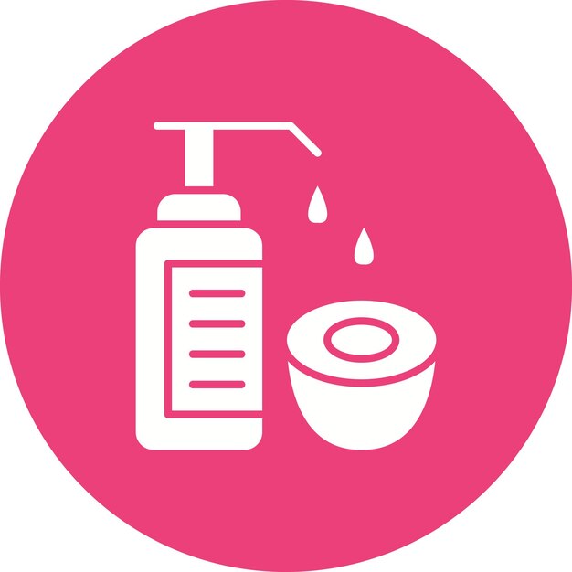 Imagen vectorial del icono del aceite de coco Se puede usar para Spa