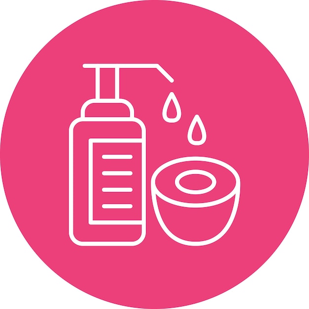 Imagen vectorial del icono del aceite de coco Se puede usar para Spa