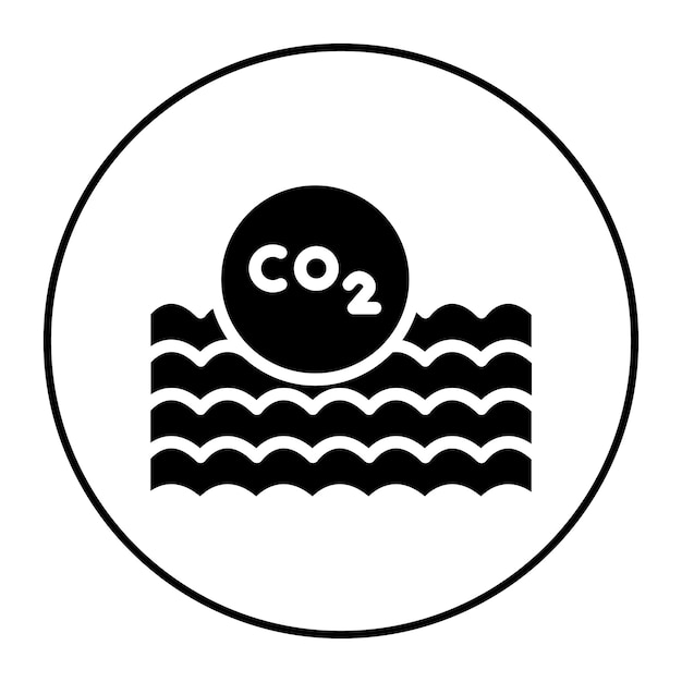 Imagen vectorial del icono de acidez del océano Se puede usar para el calentamiento global