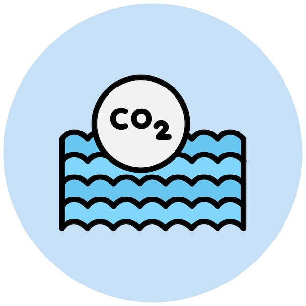 Imagen vectorial del icono de acidez del océano Se puede usar para el calentamiento global