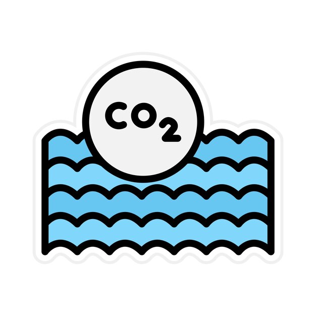 Imagen vectorial del icono de acidez del océano Se puede usar para el calentamiento global