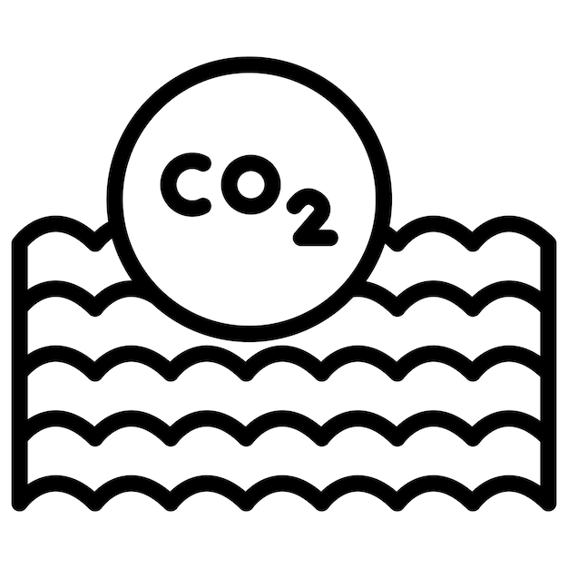 Imagen vectorial del icono de acidez del océano Se puede usar para el calentamiento global