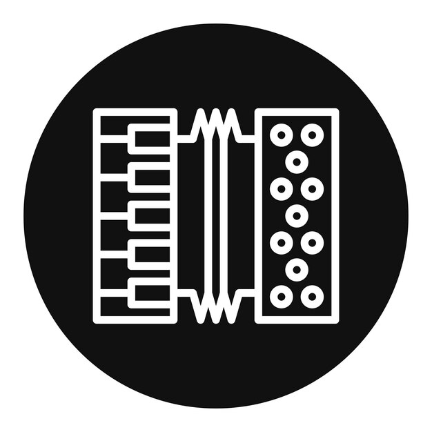 Imagen vectorial del icono del acordeón Se puede utilizar para el instrumento