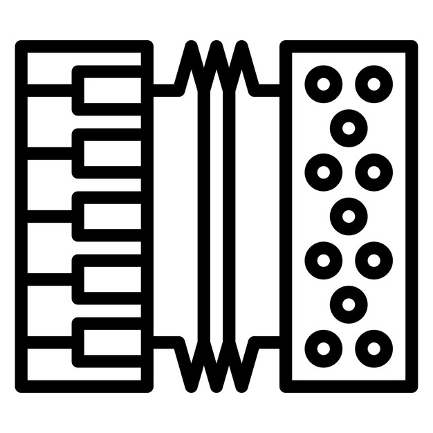 Imagen vectorial del icono del acordeón Se puede utilizar para el instrumento