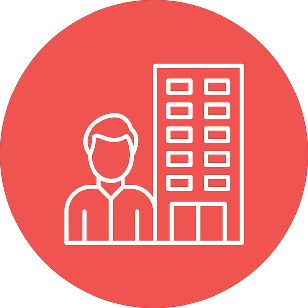 Imagen vectorial del icono de la administración del hotel Se puede utilizar para la gestión del hotel