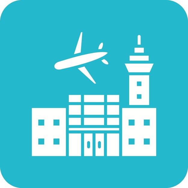 Imagen vectorial del icono del aeropuerto Se puede utilizar para los elementos de la ciudad