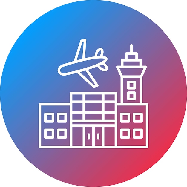 Imagen vectorial del icono del aeropuerto Se puede utilizar para los elementos de la ciudad