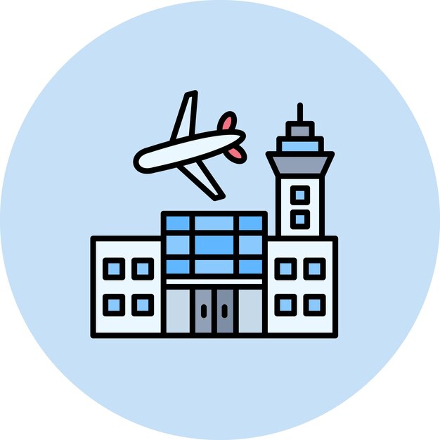Imagen vectorial del icono del aeropuerto Se puede utilizar para los elementos de la ciudad