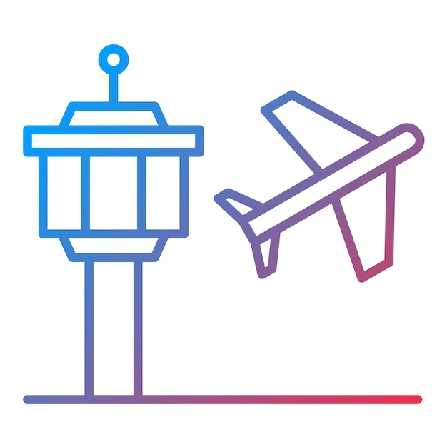 Imagen vectorial del icono del aeropuerto Se puede utilizar para el mapa y la navegación