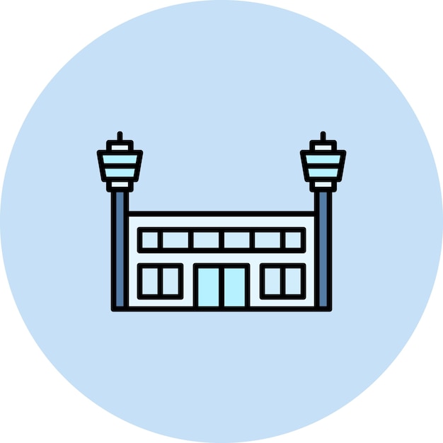 Imagen vectorial del icono del aeropuerto Puede utilizarse para la inmigración