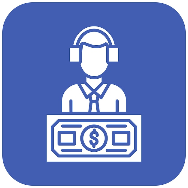 Imagen vectorial del icono del agente Se puede utilizar para los servicios de dinero en línea
