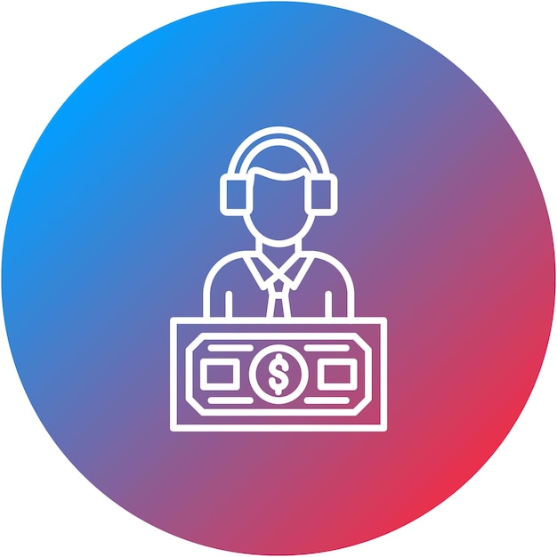 Imagen vectorial del icono del agente Se puede utilizar para los servicios de dinero en línea