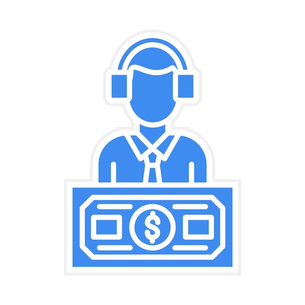 Imagen vectorial del icono del agente Se puede utilizar para los servicios de dinero en línea