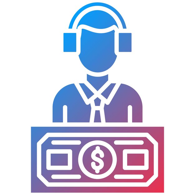 Imagen vectorial del icono del agente Se puede utilizar para los servicios de dinero en línea