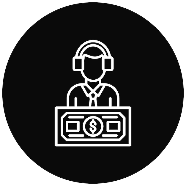 Imagen vectorial del icono del agente Se puede utilizar para los servicios de dinero en línea