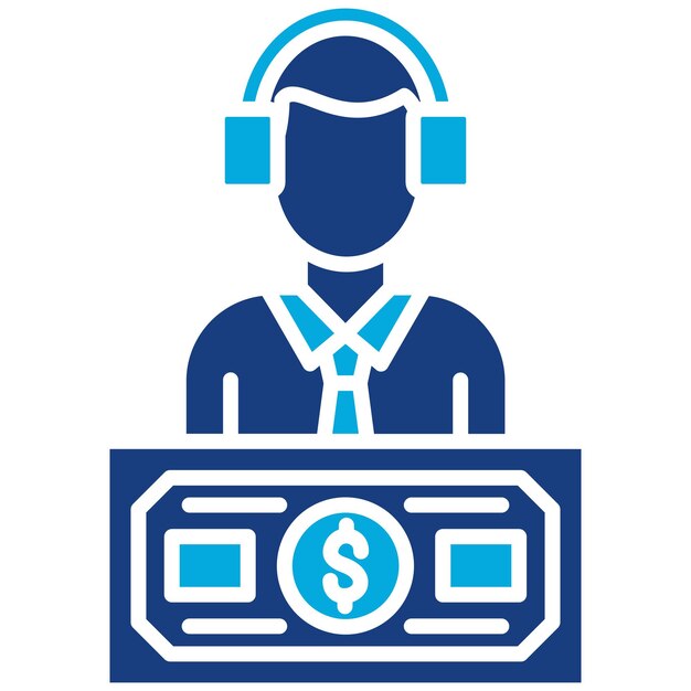 Imagen vectorial del icono del agente Se puede utilizar para los servicios de dinero en línea