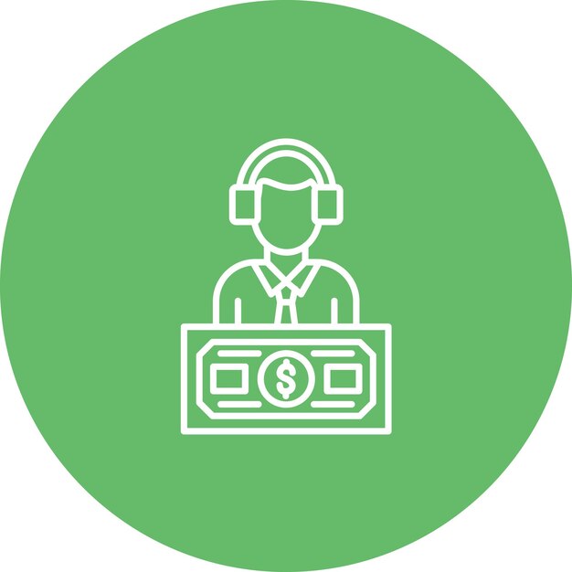 Vector imagen vectorial del icono del agente se puede utilizar para los servicios de dinero en línea