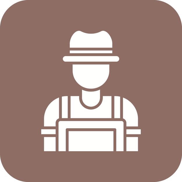 Imagen vectorial del icono del agricultor masculino Se puede utilizar para la agricultura y la jardinería