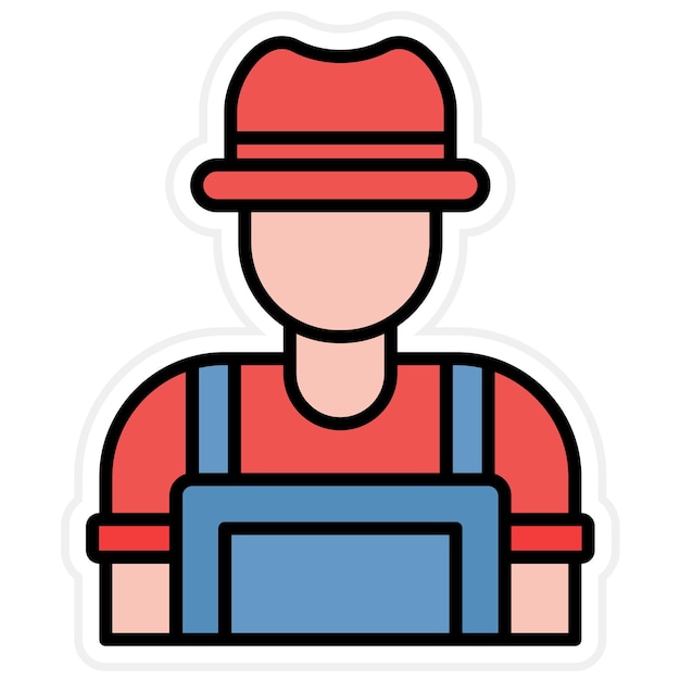 Imagen vectorial del icono del agricultor masculino Se puede utilizar para la agricultura y la jardinería