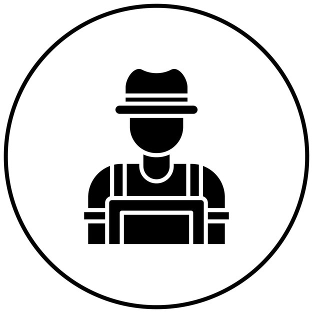 Imagen vectorial del icono del agricultor masculino Se puede utilizar para la agricultura y la jardinería