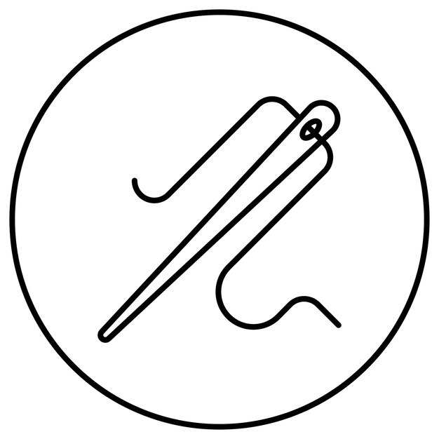 La imagen vectorial del icono de la aguja se puede utilizar para coser