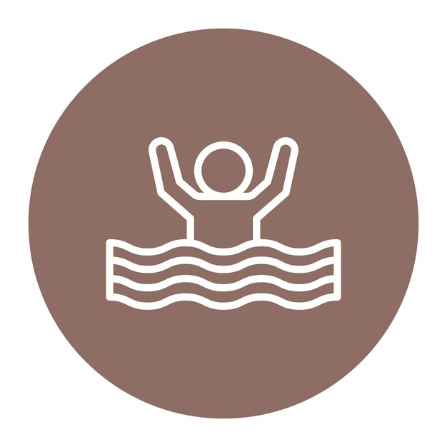 Imagen vectorial de icono de ahogamiento Se puede usar para Burnout