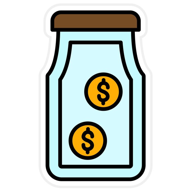 Imagen vectorial de icono de ahorro de dinero Se puede usar para negocios y oficinas