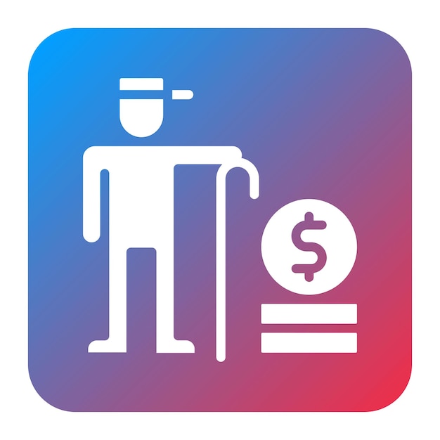Imagen vectorial del icono de ahorros para la jubilación Se puede utilizar para la jubiliación