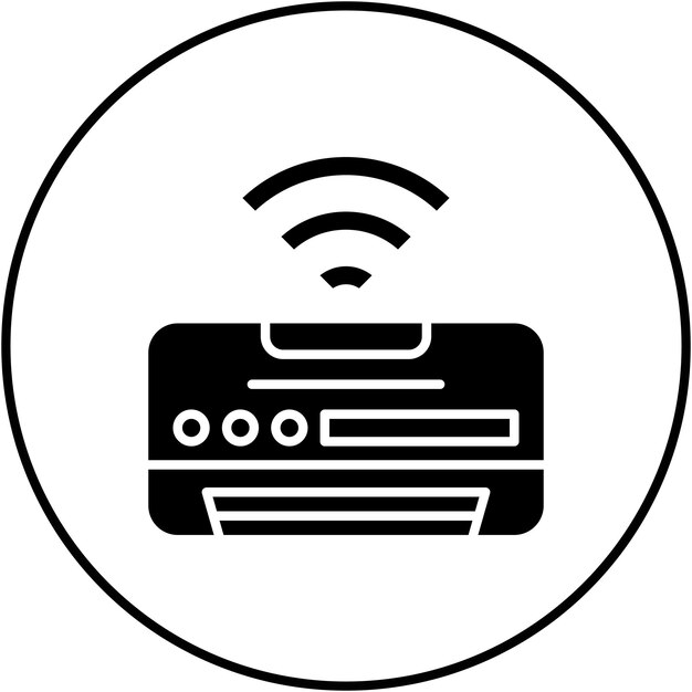 Imagen vectorial del icono del aire acondicionado inteligente Se puede utilizar para el hogar inteligente