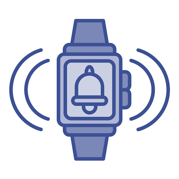 Imagen vectorial del icono de alarma del reloj inteligente Se puede usar para la hora y la fecha