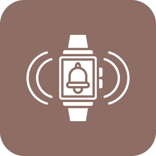 Imagen vectorial del icono de alarma del reloj inteligente Se puede usar para la hora y la fecha