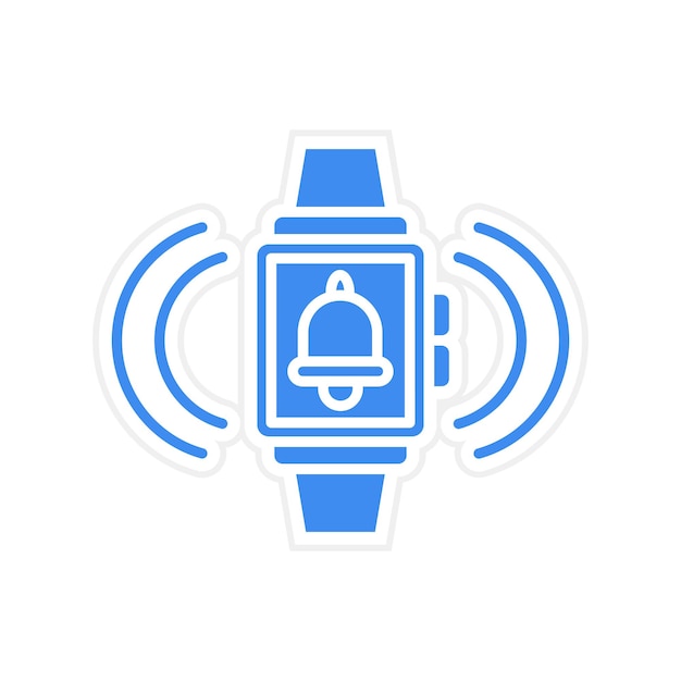 Imagen vectorial del icono de alarma del reloj inteligente Se puede usar para la hora y la fecha