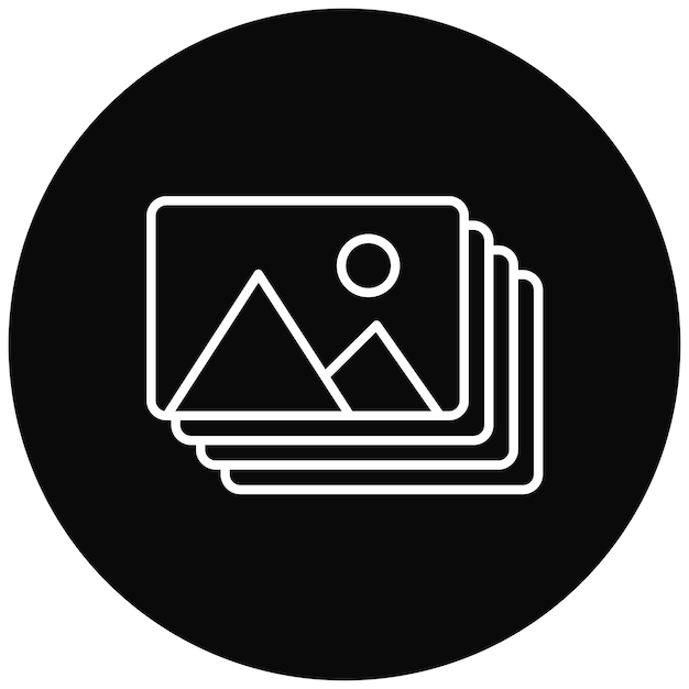 La imagen vectorial del icono del álbum se puede utilizar para la fotografía