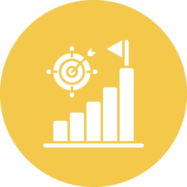 Imagen vectorial del ícono de alcance de la meta Se puede utilizar para el análisis de datos