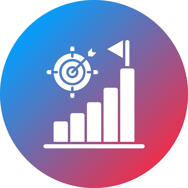 Imagen vectorial del ícono de alcance de la meta Se puede utilizar para el análisis de datos
