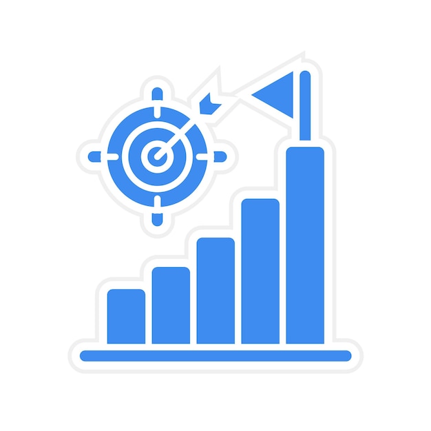 Imagen vectorial del ícono de alcance de la meta Se puede utilizar para el análisis de datos