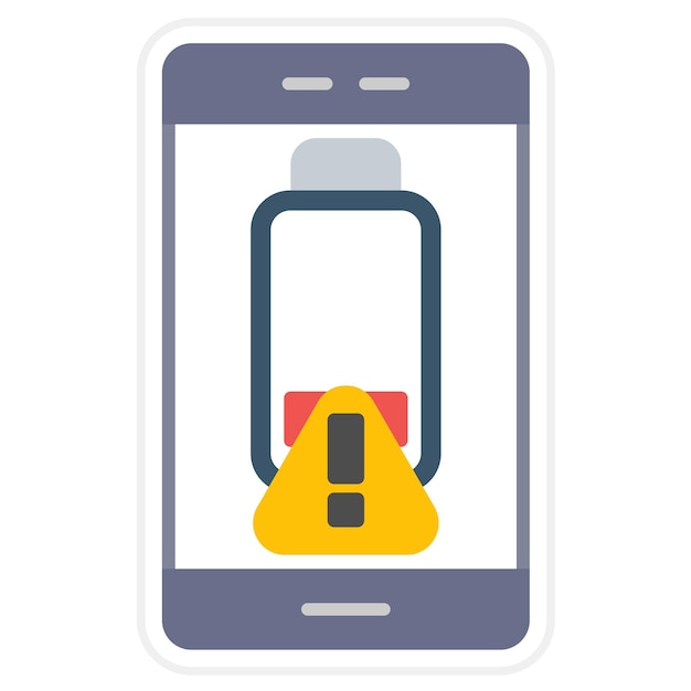 Vector imagen vectorial del icono de alerta de batería se puede utilizar para la ui móvil