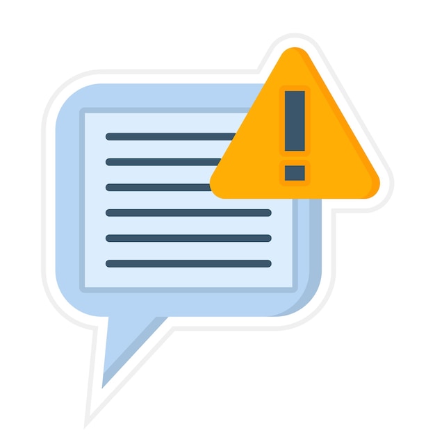 Imagen vectorial del icono de alerta de chat Se puede utilizar para la gestión de proyectos