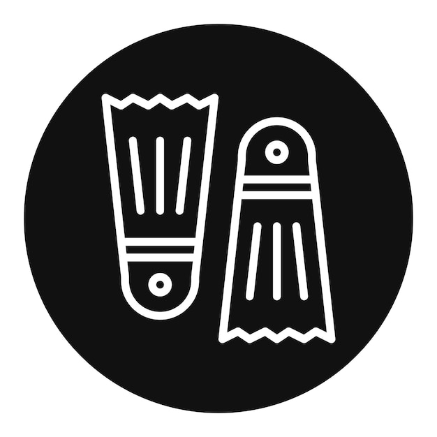 La imagen vectorial del icono de las aletas se puede utilizar para Ocean