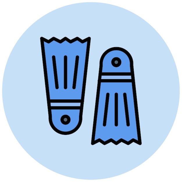 La imagen vectorial del icono de las aletas se puede utilizar para Ocean