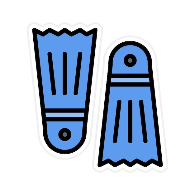 La imagen vectorial del icono de las aletas se puede utilizar para Ocean