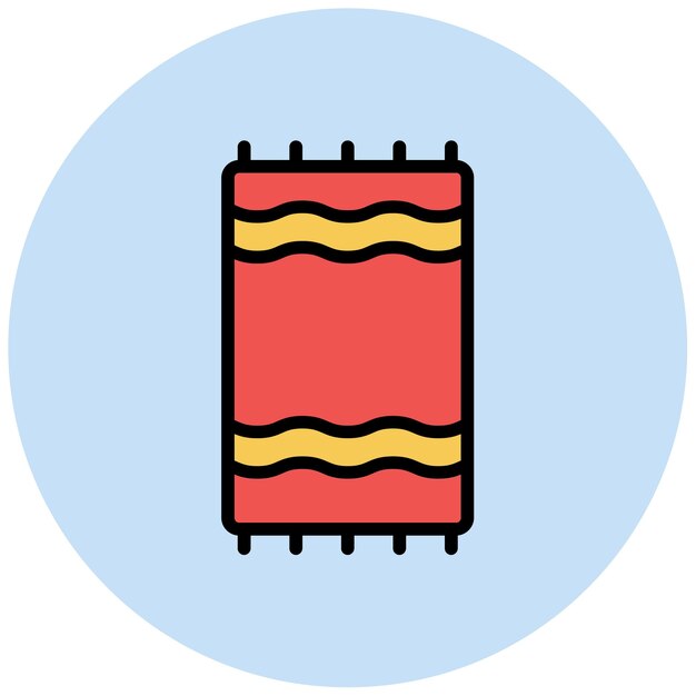 Imagen vectorial del icono de la alfombra para dormir Se puede usar para el senderismo