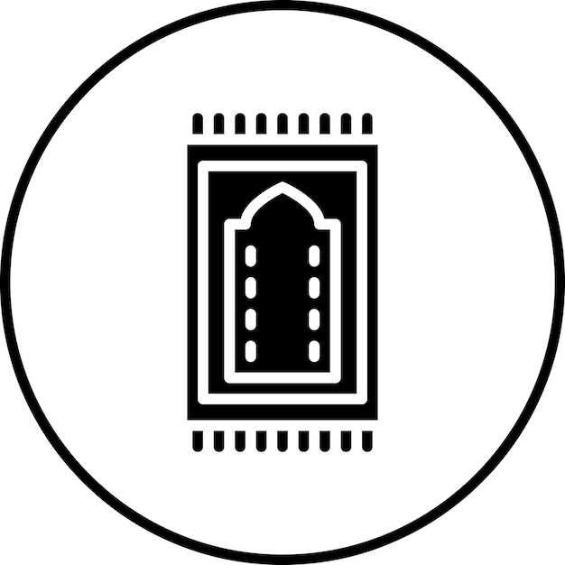 Imagen vectorial del icono de la alfombra de oración Se puede usar para la peregrinación del Hajj
