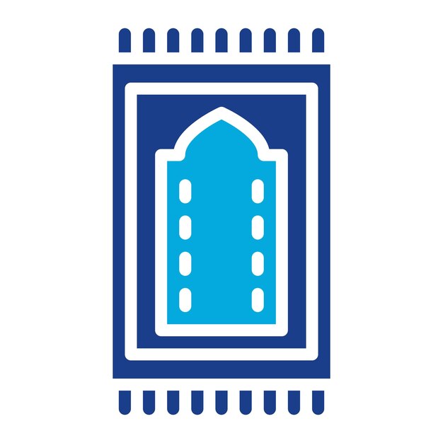Imagen vectorial del icono de la alfombra de oración Se puede usar para la peregrinación del Hajj