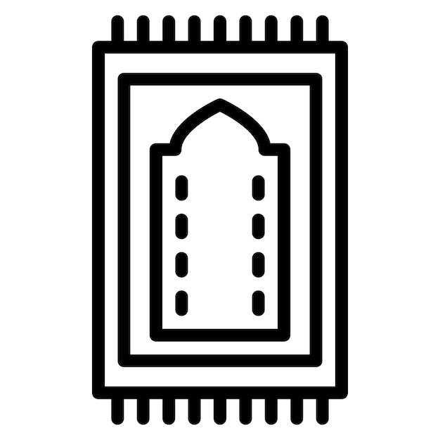 Imagen vectorial del icono de la alfombra de oración Se puede usar para la peregrinación del Hajj
