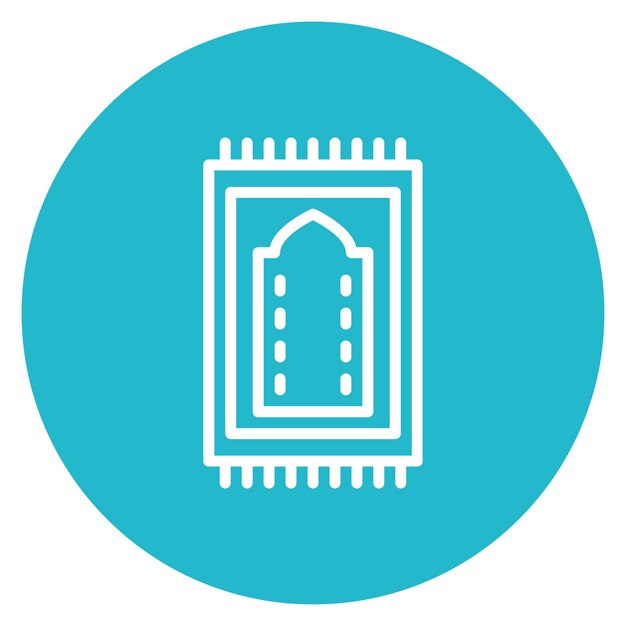 Imagen vectorial del icono de la alfombra de oración Se puede usar para la peregrinación del Hajj