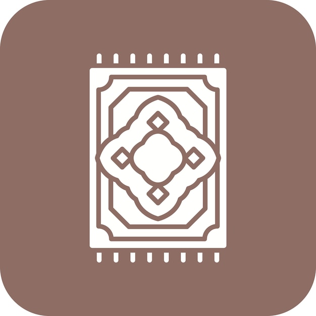 Imagen vectorial del icono de la alfombra de oración Se puede usar para el Ramadán