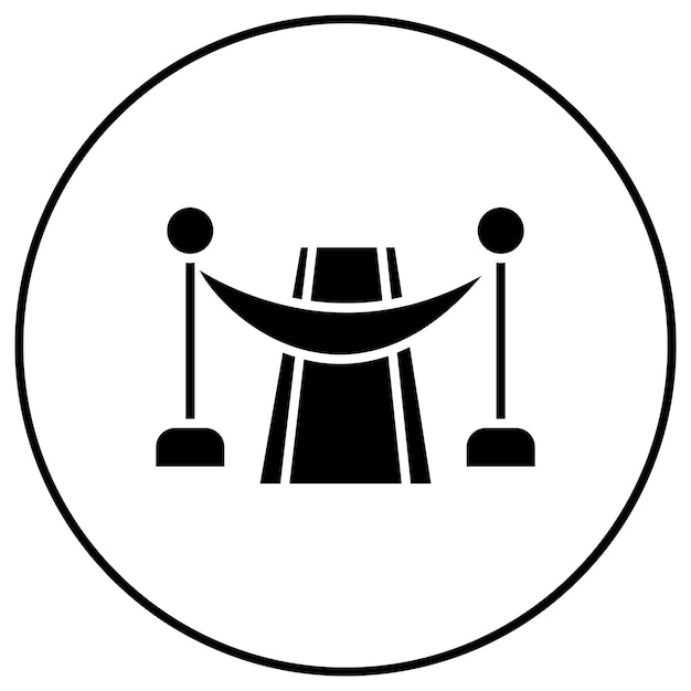 Imagen vectorial del icono de la alfombra roja Se puede utilizar para la producción de video
