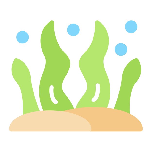 Imagen vectorial de icono de algas puede usarse para Océano